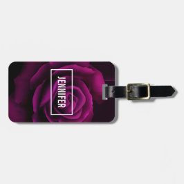 Étiquette À Bagage Fleur gothique de rose violet-rouge