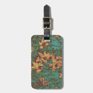 Étiquette À Bagage Fleur jaune contre le motif 2 de camouflage de