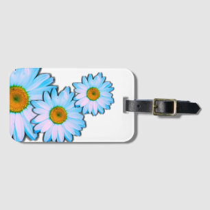Étiquette À Bagage Fleur marguerite avec pétales blancs