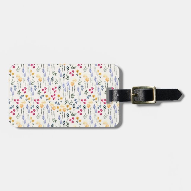 Étiquette À Bagage Fleur Motif Printemps Floral (Devant horizontal)