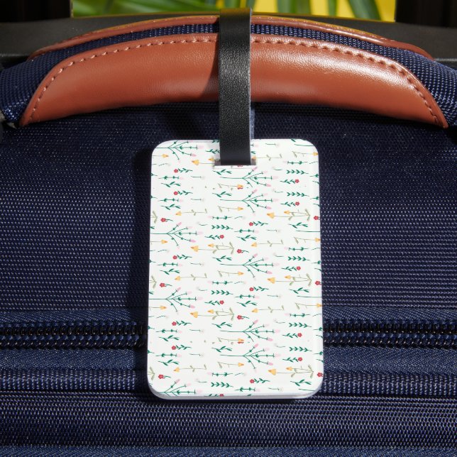 Étiquette À Bagage Fleur Motif Printemps Floral (Verso Insitu 4)