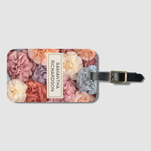 Étiquette À Bagage Fleur personnalisée rose