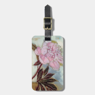 Étiquette À Bagage Fleur rose de pivoine