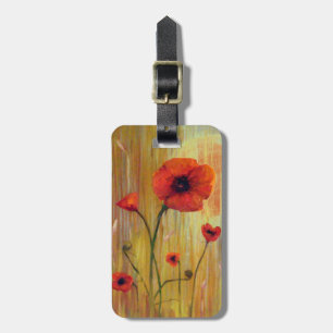 Étiquette À Bagage Fleur Rouge Personnalisée
