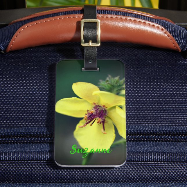 Étiquette À Bagage Fleur sauvage jaune délicat personnalisé (Insitu Rectoal 2)