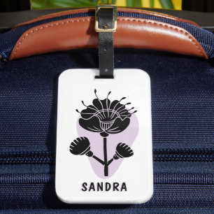 Étiquette À Bagage Fleur Unique Moderne Artistique Personnalisée 