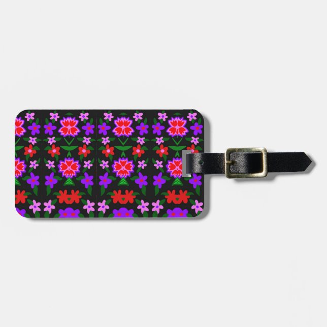 Étiquette À Bagage Fleurs (Devant horizontal)