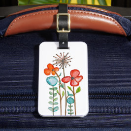 Étiquette À Bagage Fleurs