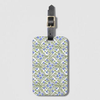 Étiquette À Bagage Fleurs bleues à motif ditsy