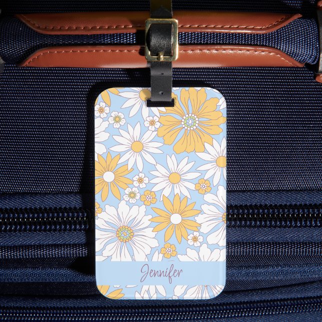 Étiquette À Bagage Fleurs Bohémiens Pastel (Créateur téléchargé)