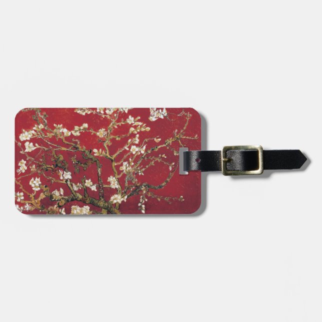 Étiquette À Bagage Fleurs d'amandes Red Vincent van Gogh Peinture d'a (Devant horizontal)