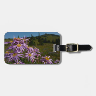 Étiquette À Bagage Fleurs d'aster violettes au mont Rainier