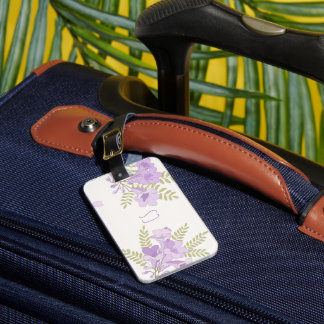Étiquette À Bagage Fleurs de jacaranda personnalisées Botanique austr