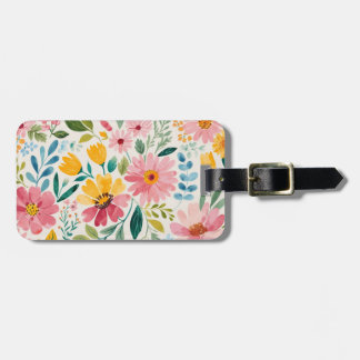 Étiquette À Bagage Fleurs de printemps. ajouter un nom