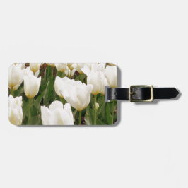 Étiquette À Bagage Fleurs de tulipes blanches