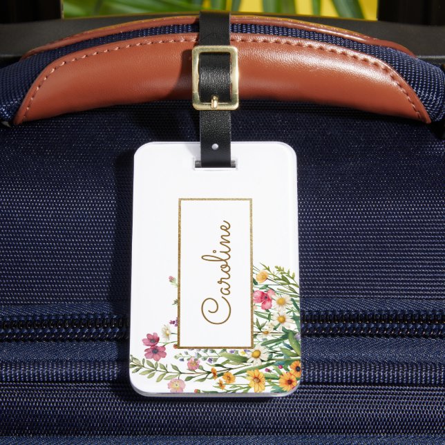 Étiquette À Bagage Fleurs élégantes personnalisées (Insitu Rectoal 2)