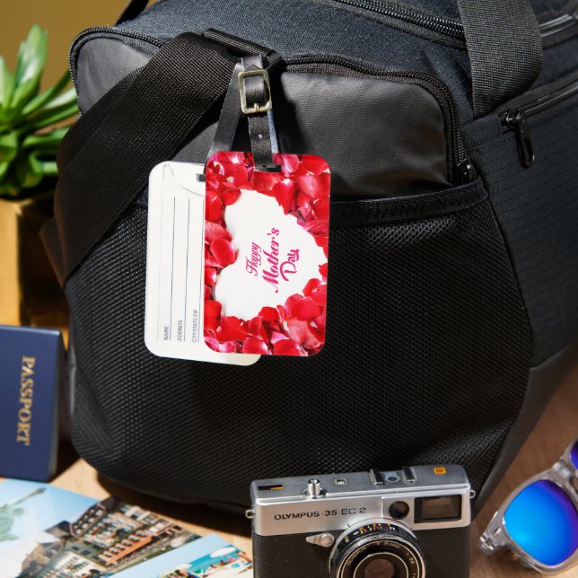 Étiquette À Bagage Fleurs fleurissent pour maman (Recto & Verso)