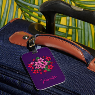 Étiquette À Bagage Fleurs florales lumineuses cosy 