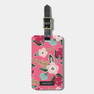 Étiquette À Bagage Fleurs lumineuses personnalisées de