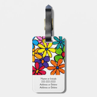 Étiquette À Bagage Fleurs modernes assez colorées personnalisées de