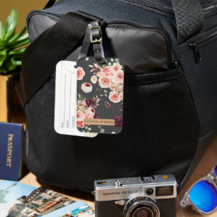 Étiquette À Bagage Fleurs Pastel Modernes & Cadeau Personnalisé Kraft
