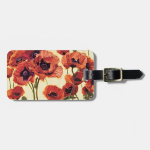 Étiquette À Bagage Fleurs rouges