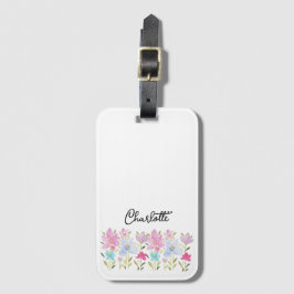 Étiquette À Bagage Fleurs sauvages d'été mignons Monogramme