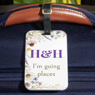 Étiquette À Bagage Fleurs Sauvages Floral Botanique, Je Vais Partout