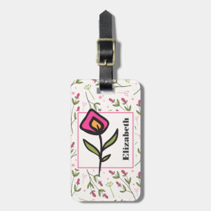 Étiquette À Bagage Fleurs sauvages - Pétales roses et orange Personna