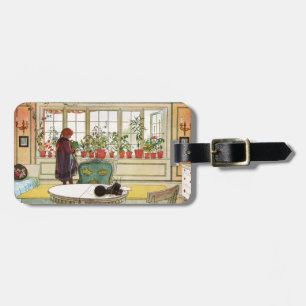 Étiquette À Bagage Fleurs sur le rebord de la fenêtre par Carl Larsso