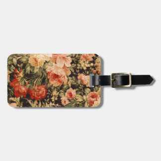 Étiquette À Bagage Fleurs vintages texture rose style années 900