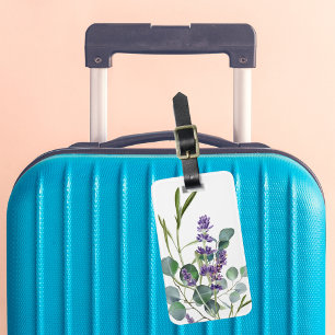 Étiquette À Bagage fleurs violettes de lavande eucalyptus