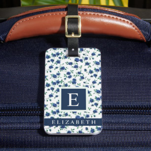 Étiquette À Bagage Fleurs violettes violettes customisées Florales Bl