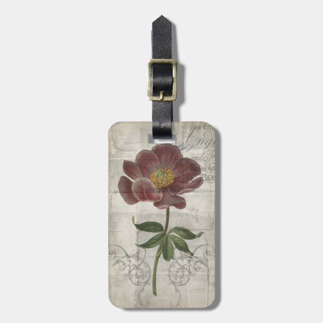 Étiquette À Bagage Floral français I (Devant Vertical)