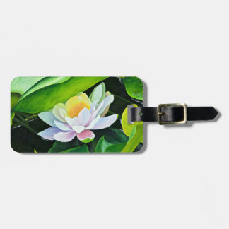 Étiquette À Bagage Floral Lily blanche