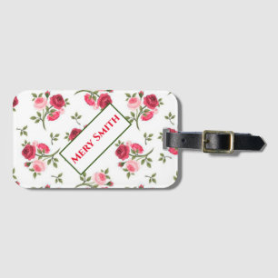 Étiquette À Bagage Floral moderne Votre nom