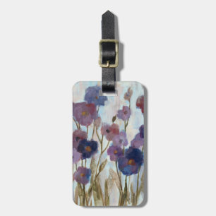 Étiquette À Bagage Floral soustrait dans le pourpre