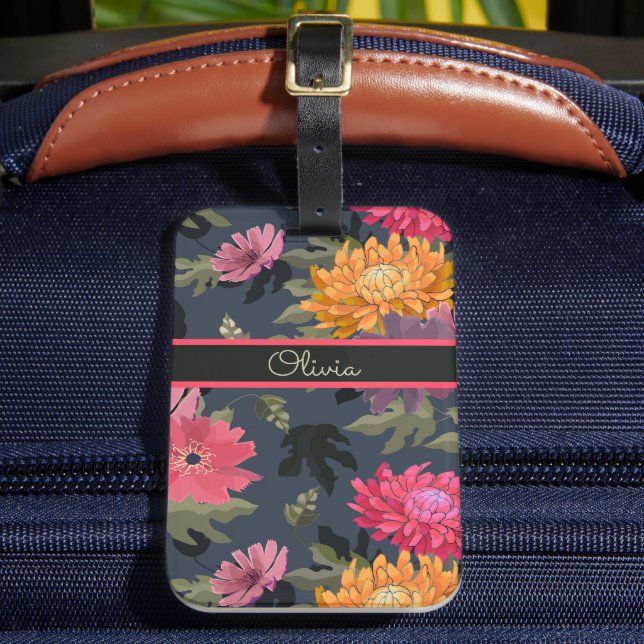 Étiquette À Bagage Floral Vintage (Insitu Rectoal 2)