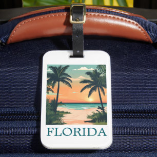 Étiquette À Bagage Floride Sunshine State – Paradis de la plage tropi