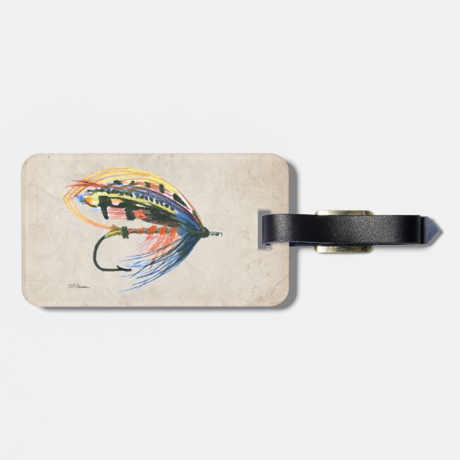 Étiquette À Bagage FlyFishing Lure Art Saumon Fly Lure (Dos horizontal)
