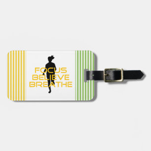 Étiquette À Bagage Focus Croire Respirer Jaune Courir Fitness