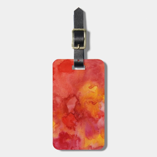 Étiquette À Bagage Fond de peinture d'aquarelle (Devant Vertical)