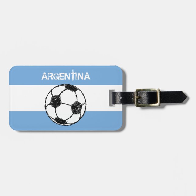 Étiquette À Bagage Football, Argentine (Devant horizontal)