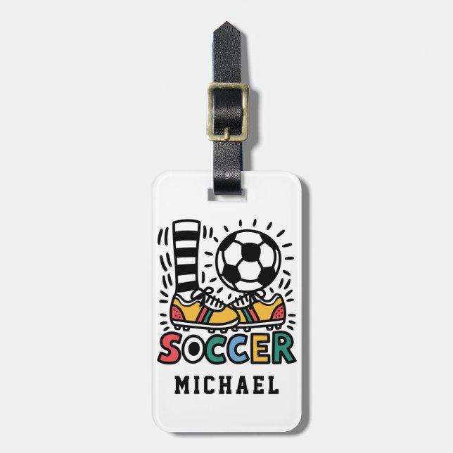 Étiquette À Bagage Football de balle de football moderne tendance per (Devant Vertical)