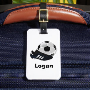Étiquette À Bagage Football personnalisé en gras