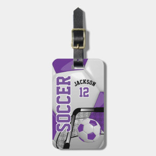 Étiquette À Bagage Football sportif Texte DO-IT-YOURSELF - Violet