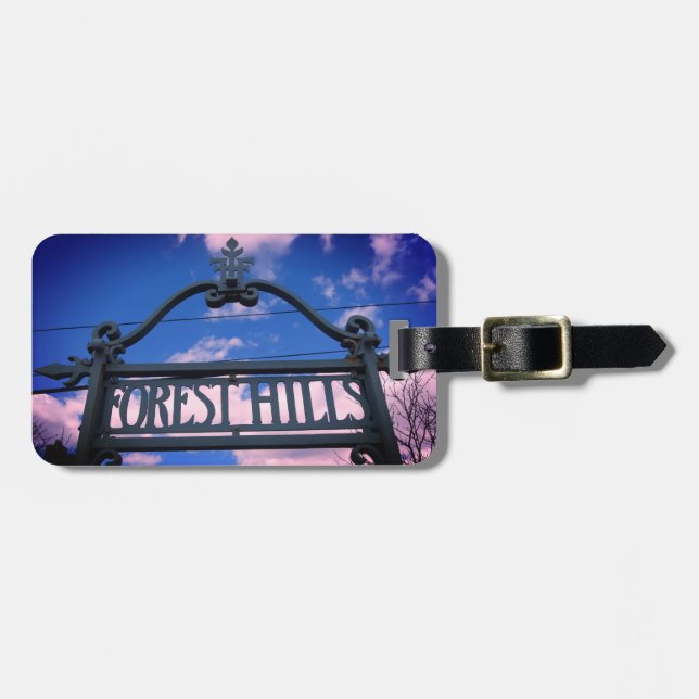 Étiquette À Bagage Forest Hills, Queens, Carré NYC (Devant horizontal)