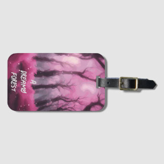 Étiquette À Bagage Forêt de rêve avec Trumpet rose