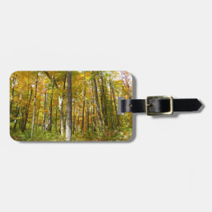 Étiquette À Bagage Forêt du paysage d'automne Feuille Jaune
