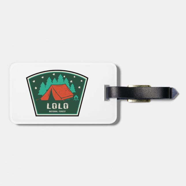 Étiquette À Bagage Forêt nationale de Lolo Camping Montana (Dos horizontal)